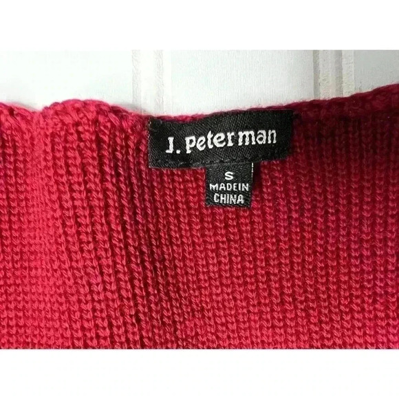 The J. Peterman Company Merino Wool Knit Cardigan Jacket Red Small NWOT. 285 - Picture 2 of 4